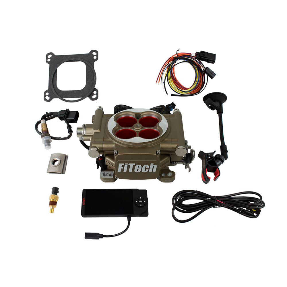FiTech Fuel Injection System 35203; Go Street EFI and Force Fuel Master Kit 400 HP Throttle Body Satin Die Cast Aluminum 