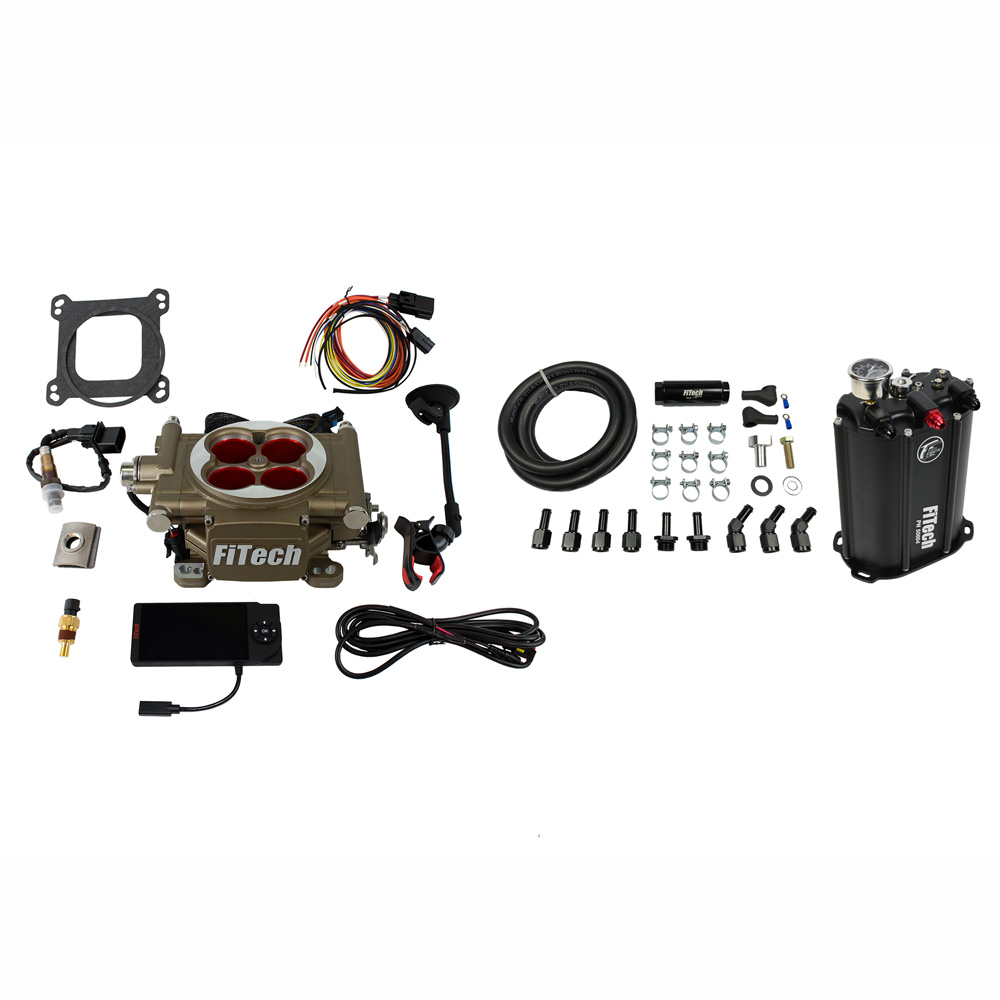 FiTech Fuel Injection System 35203; Go Street EFI and Force Fuel Master Kit 400 HP Throttle Body Satin Die Cast Aluminum 