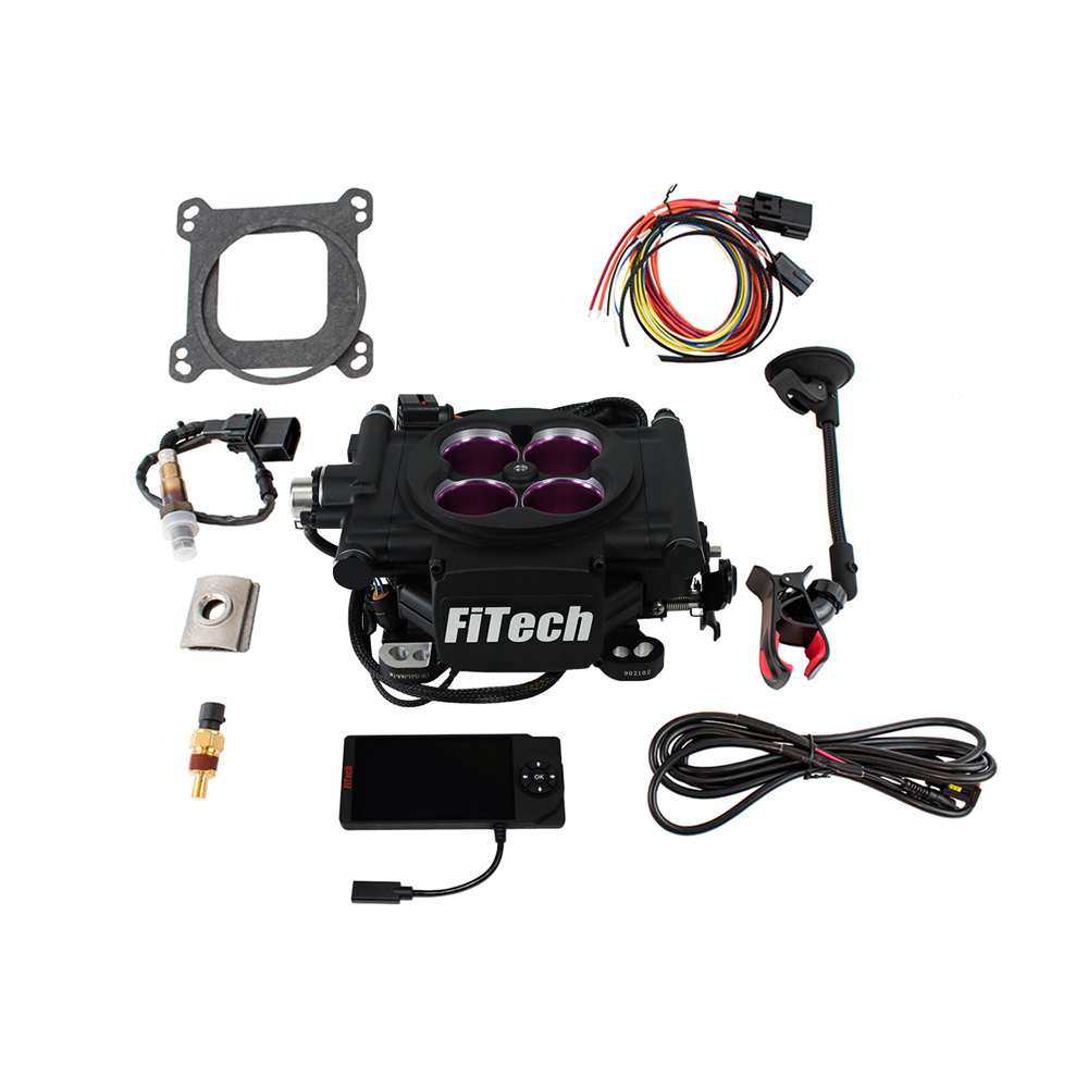 FiTech Fuel Injection System 35208; Meanstreet EFI and Force Fuel Master Kit 800 HP Throttle Body Black Die Cast Aluminum 
