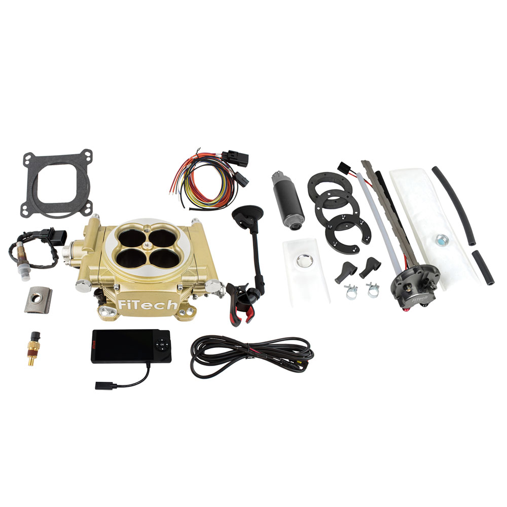 FiTech Fuel Injection System 36205; 600 HP Throttle Body Gold Anodized Die Cast Aluminum 