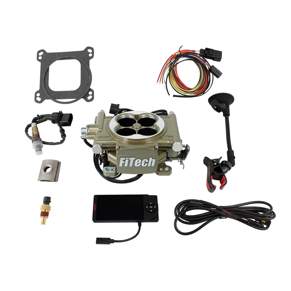 FiTech Fuel Injection System 36205; 600 HP Throttle Body Gold Anodized Die Cast Aluminum 