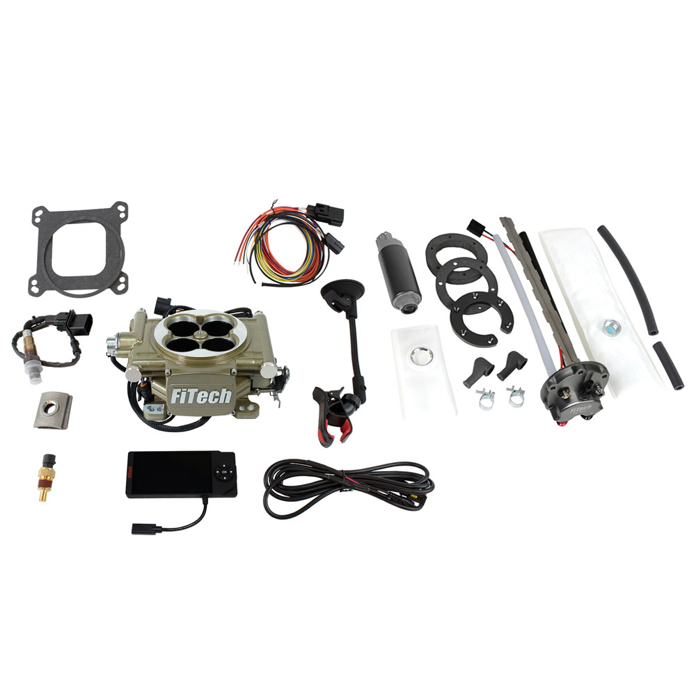 FiTech Fuel Injection System 36205; 600 HP Throttle Body Gold Anodized Die Cast Aluminum 
