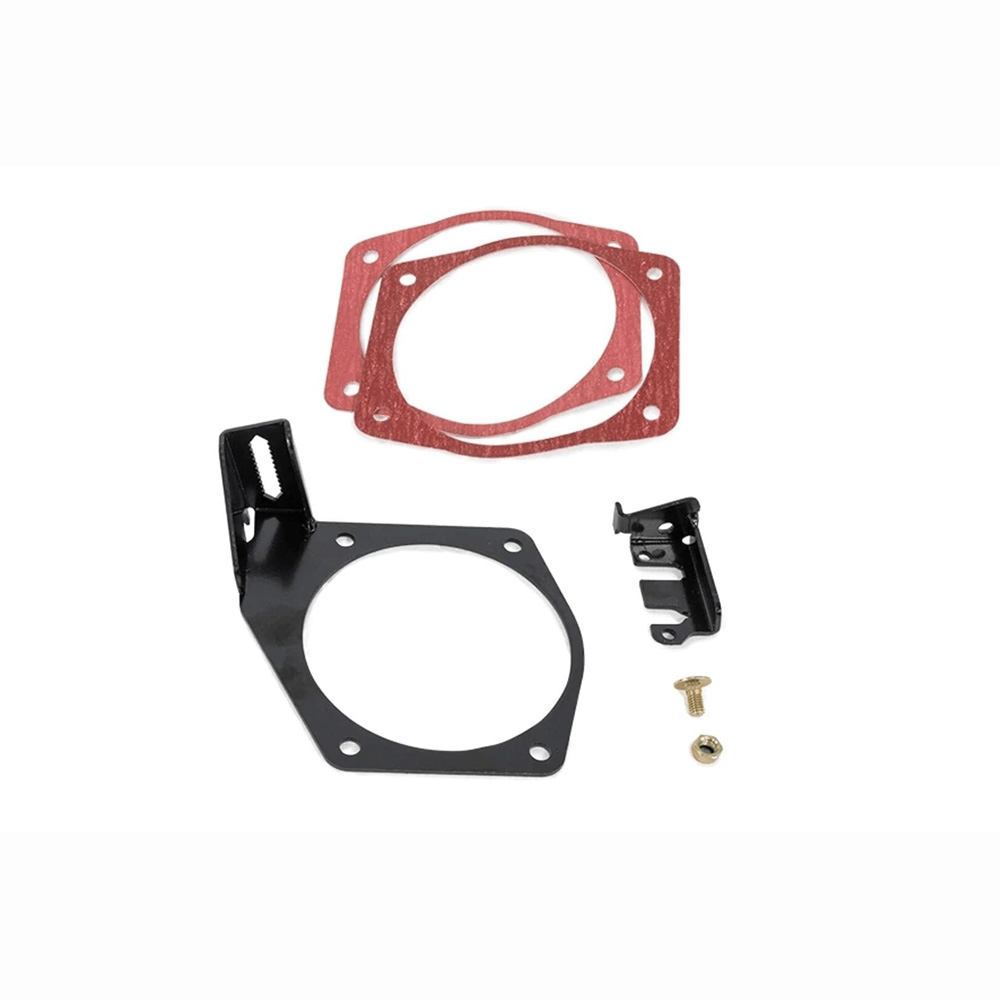 FiTech Fuel Injection Throttle Cable Bracket 70063; Black Powdercoat Steel FiTech Ultimate LS Throttle Bodies 