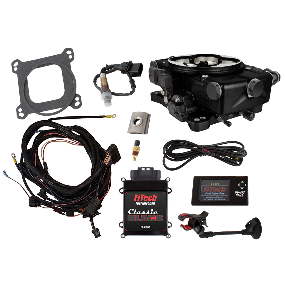 FiTech Fuel Injection Fuel Injection System 30021; Go EFI Classic 650 HP Throttle Body Black Anodized Die Cast Aluminum 