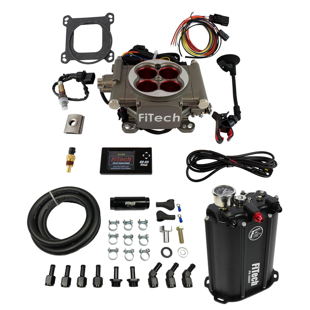 FiTech Fuel Injection System 35203; Go Street EFI and Force Fuel Master Kit 400 HP Throttle Body Satin Die Cast Aluminum 