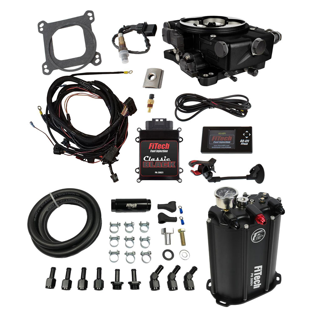 Photo for FiTech Fuel Injection Fuel Injection System Kit 35221; Go EFI and Force Fuel Master Kit 650 HP Throttle Body Black Die Cast Aluminum