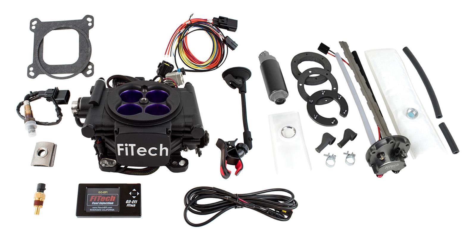 FiTech Fuel Injection System 36208; 800 HP Throttle Body Black Die Cast Aluminum 
