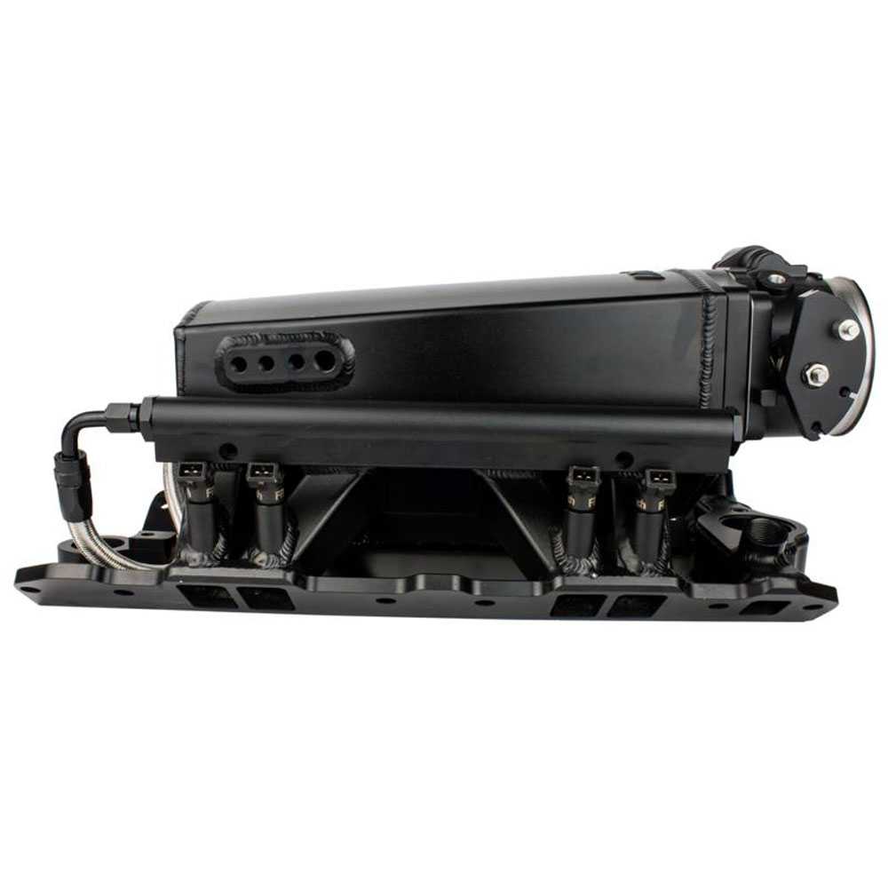 FiTech Fuel Injection System 38301; Ultra Ram 650 HP Multi Port Injection Black Aluminum for Pre 1986 Chevy 262 to 400 
