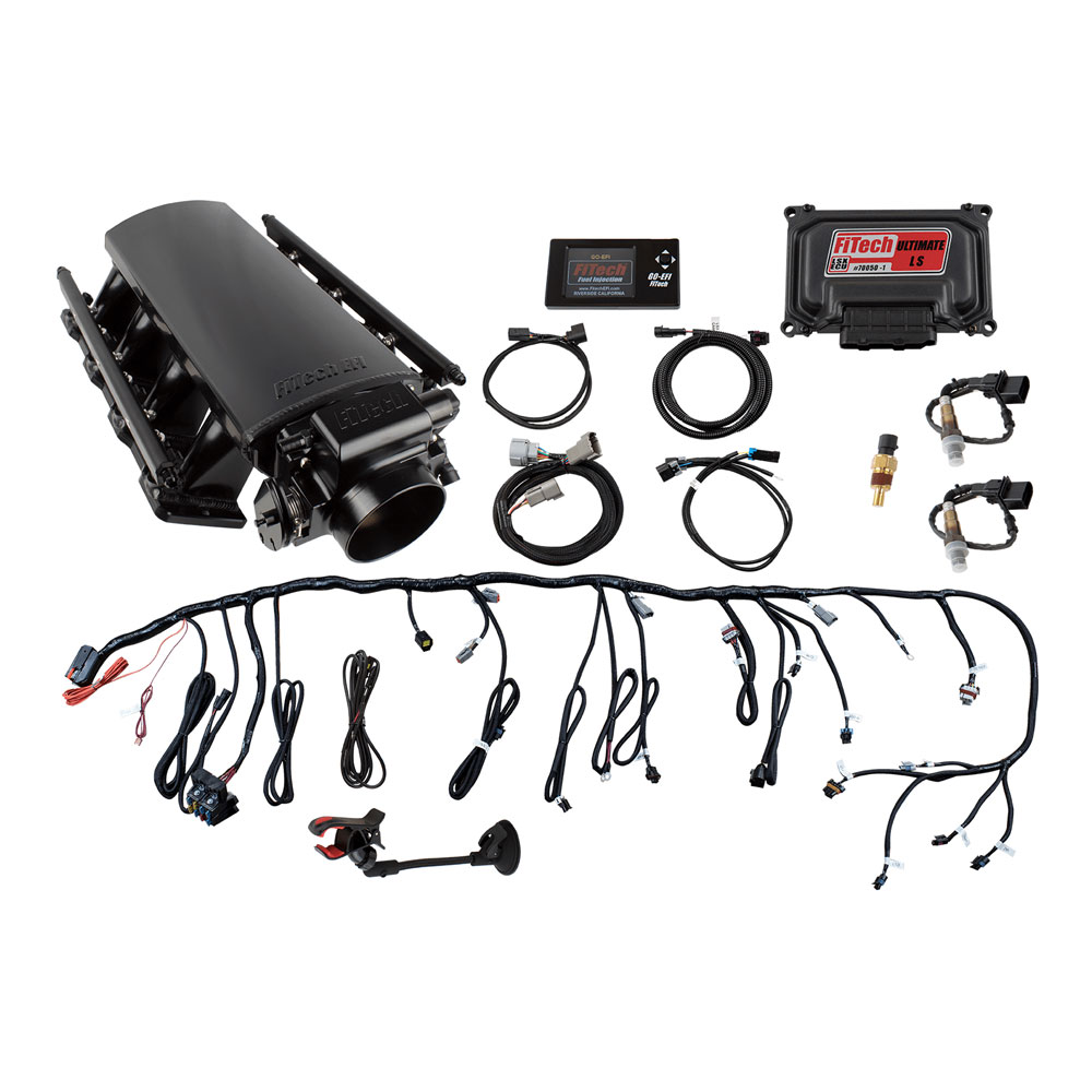 FiTech Fuel Injection System 70013; Ultimate LS 752 HP Port Injection 1000 CFM Black Anodized Billet Aluminum for Chevy LS3, L92 
