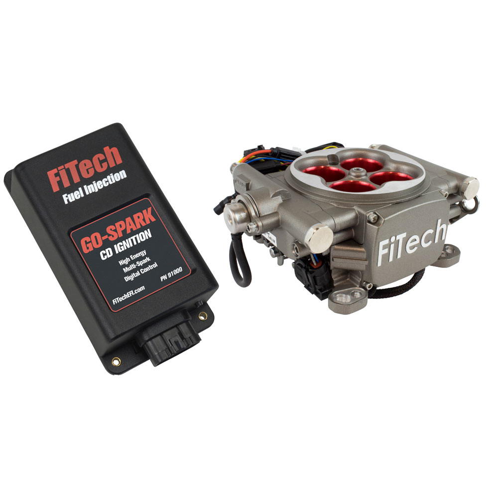 Photo for FiTech Fuel Injection Fuel Injection System Kit 93003; Go Street EFI and Go Spark CDI 400 HP Throttle Body Satin Die Cast Aluminum