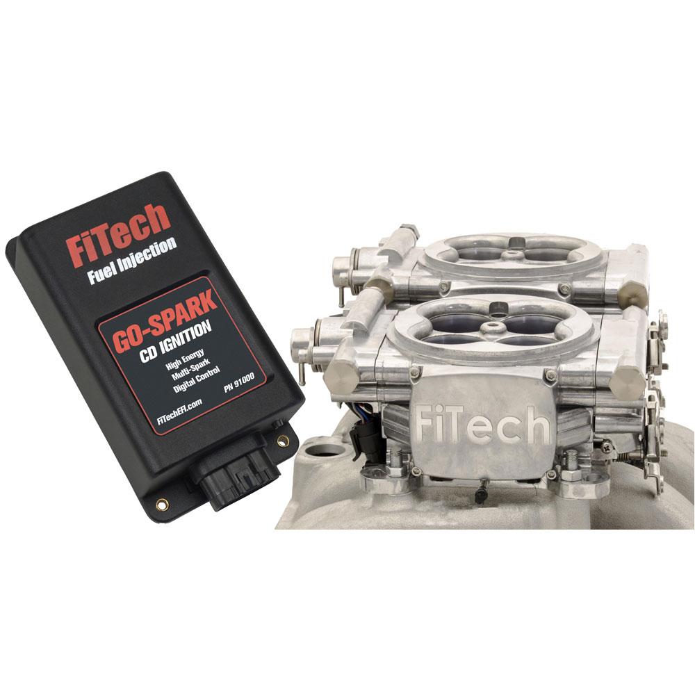 Photo for FiTech Fuel Injection System Kit 93061; Go EFI 2x4 and Go Spark CDI 650 HP Throttle Body Bright Die Cast Aluminum
