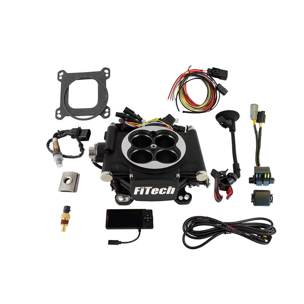 FiTech Fuel Injection System 30002; Go EFI 4 600 HP Throttle Body Black Die Cast Aluminum 
