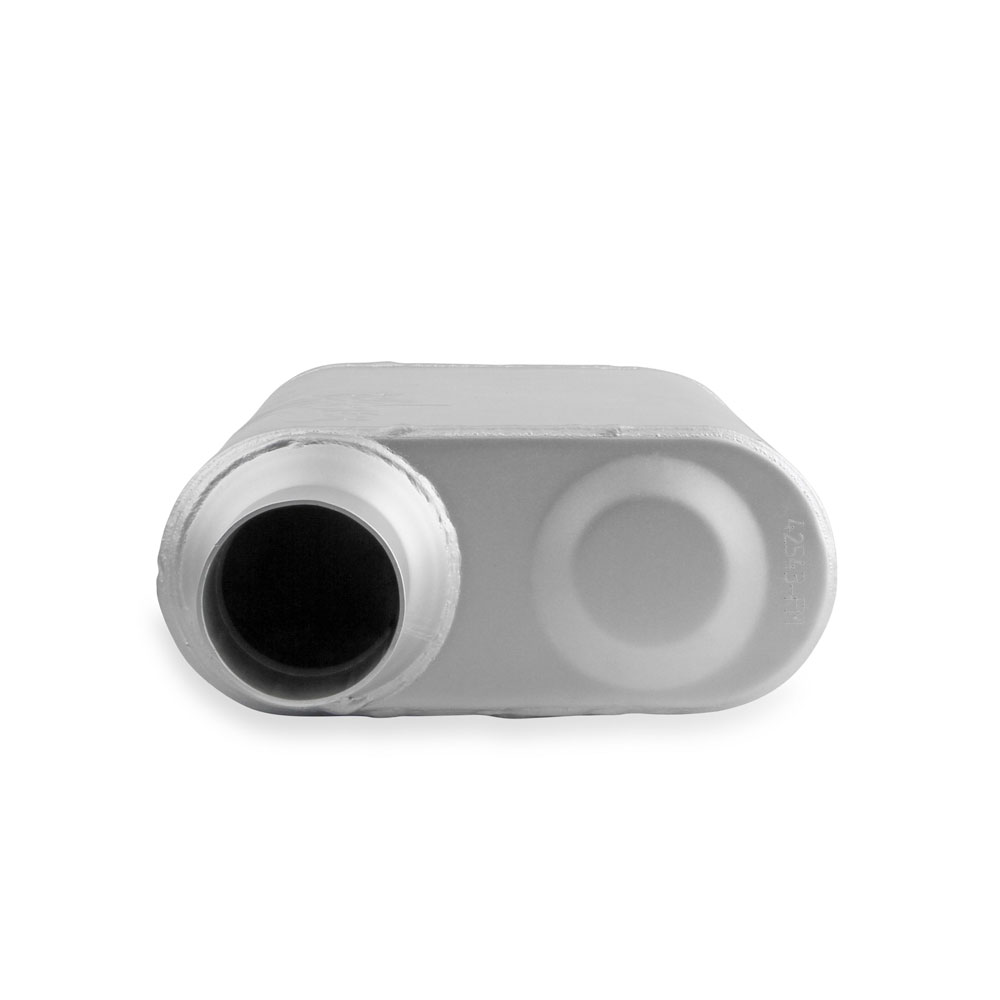 Flowmonster Exhaust Muffler 42543-FM; 2 Chamber Steel 2.500 in. Offset 2.500 in. Offset 