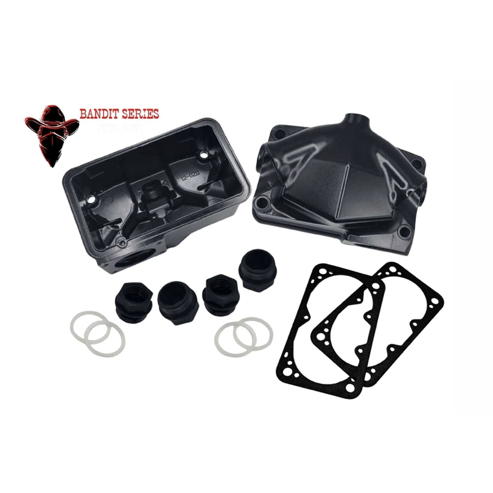 Freeland Carburetor Fuel Bowl Kit 92-20131B; Holley Fuel Bowl Kit Center Hung Black Teflon Aluminum 