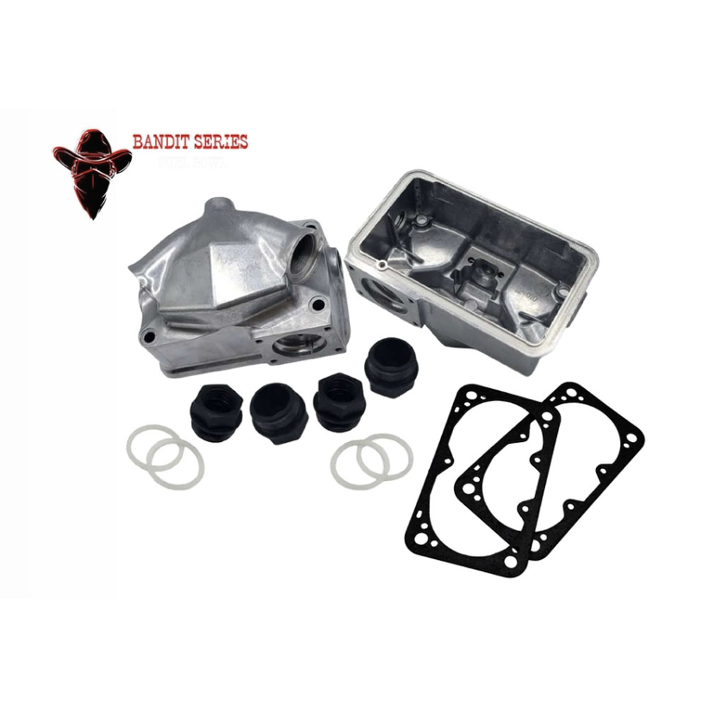 Freeland Carburetor Fuel Bowl Kit 92-20131P; Holley Fuel Bowl Kit Center Hung Polished Aluminum 
