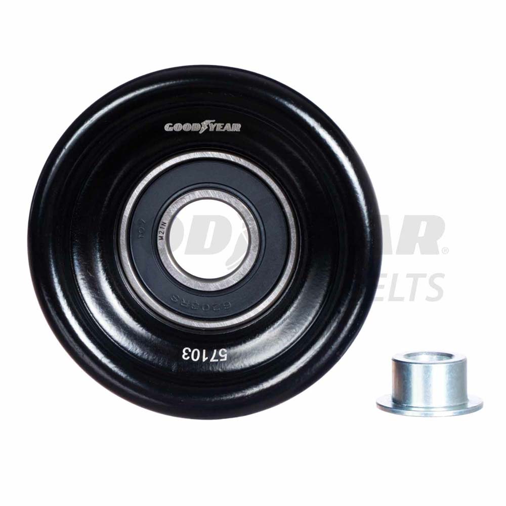 Photo for Goodyear Drive Belt Idler Pulley 57103; FEAD Pulley for 1988 to 2016 Dodge, Chrysler, Jeep 2.5L, 2.7L, 3.0L, 3.3L, 3.5L, 3.8L, 4.0L, 8.3L, 8.4L