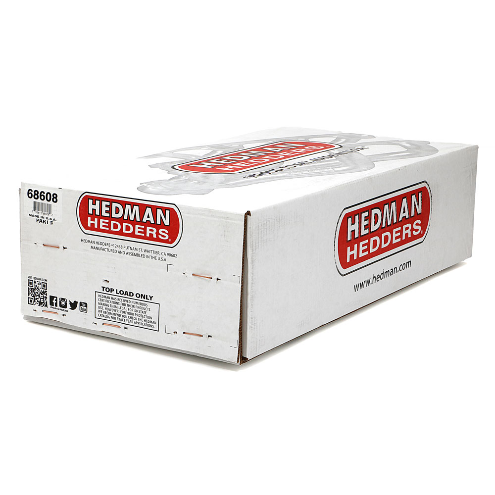 Hedman Exhaust Header 68608; Elite 1.625 in. 3.000 in. Mid Length 14-Gauge Silver Ceramic Coated Mild Steel for 1964 to 1992 Chevy Passenger Car 262 to 400 Automatic 
