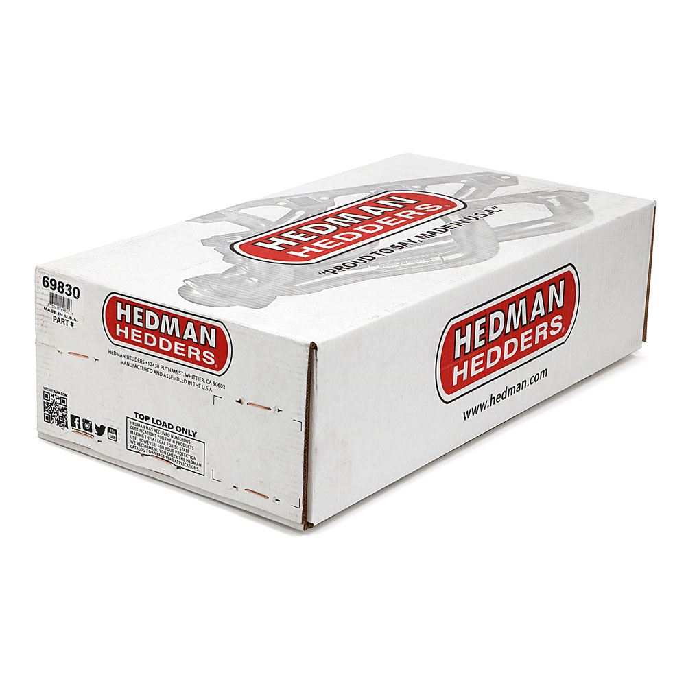 Hedman Exhaust Header 69830; Elite 1.625 in. 3.000 in. Long Tube 14 Gauge Ceramic Coated Mild Steel for 1967 to 1991 Chevy Trucks, SUVs 4WD 262 to 400 Automatic, Manual 