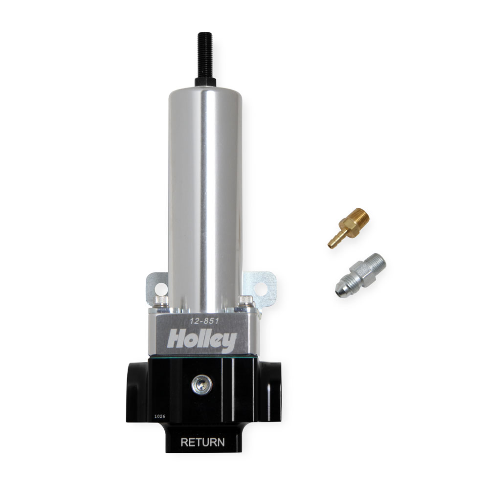 Holley Fuel Pressure Regulator 12-851; 40 to 100 PSI Return Gasoline, E85, Ethanol, Methanol Aluminum 