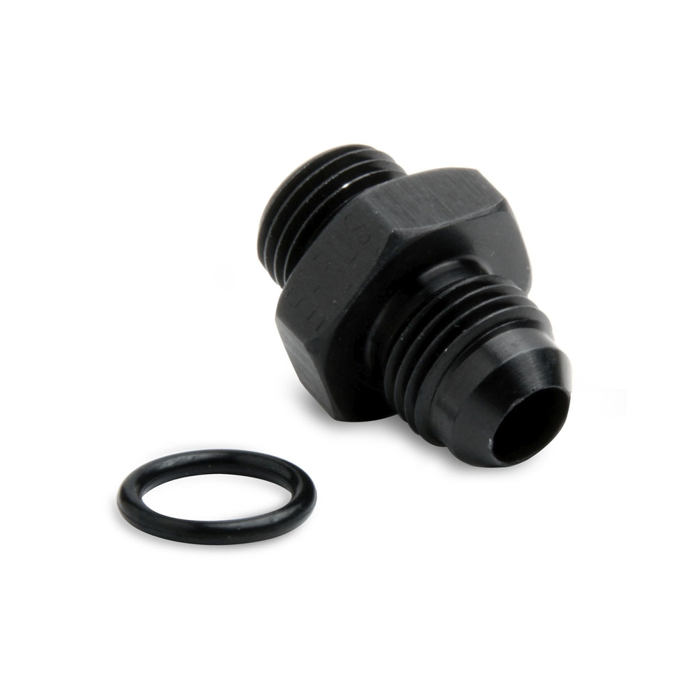 Holley Carburetor Fuel Inlet Fitting 26-181; Carburetor Inlet Adapter Black -06AN Male Straight 9/16 in. -18 Male 