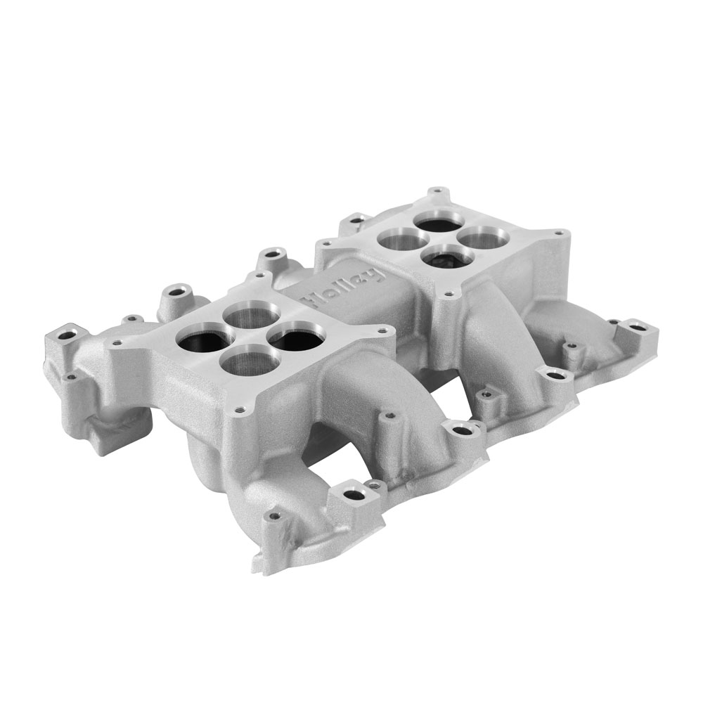 Holley Intake Manifold 300-134; Dual Plane 1500 to 7000 Satin Aluminum for Chevy LS3, L92 