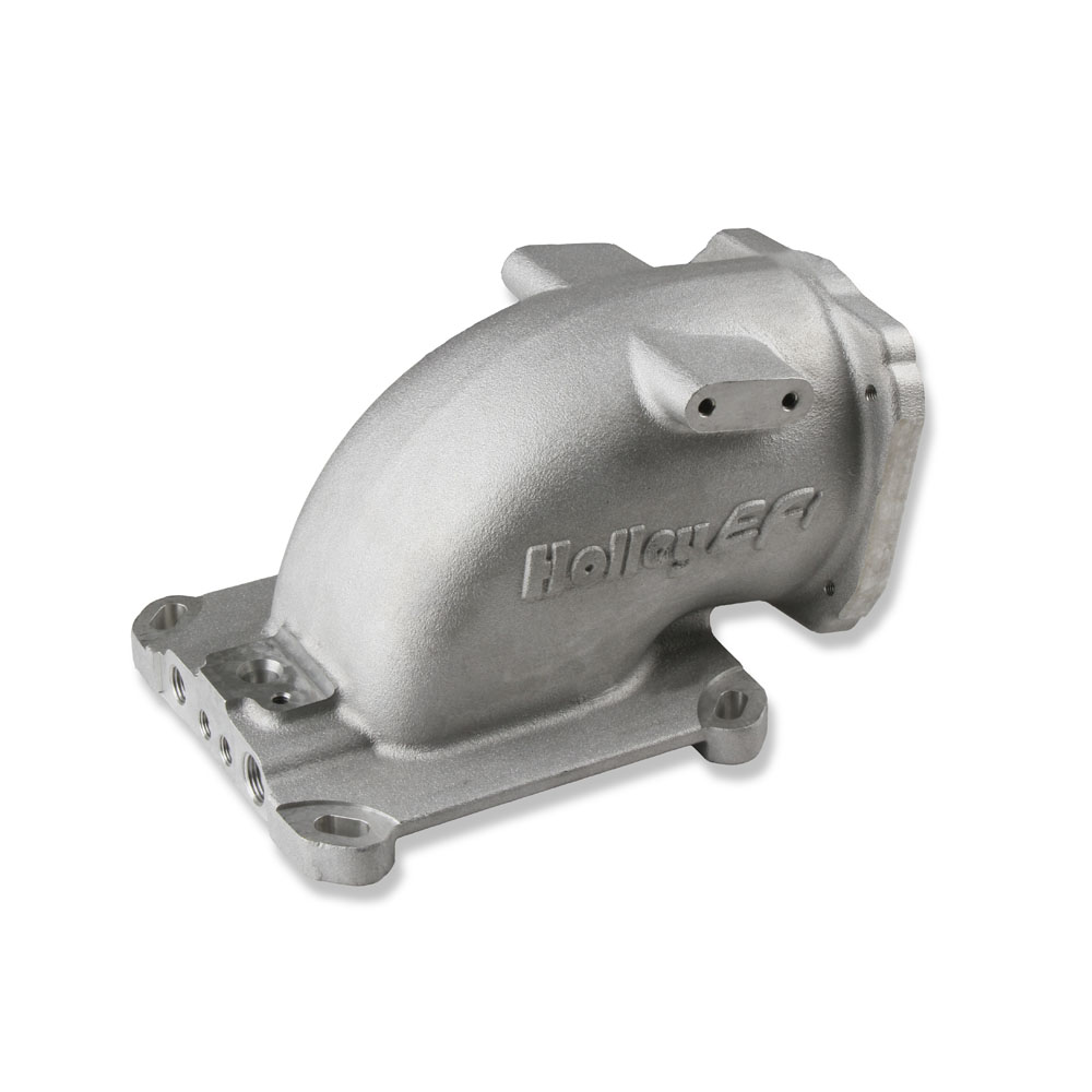 Holley Fuel Injection Throttle Body Adapter 300-240; Throttle Body Intake Elbow Satin 100 deg. Elbow 105.000 mm for GM LS 