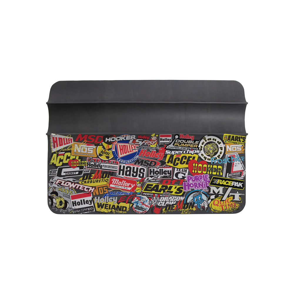 Holley Fender Cover 36-445; Sticker Bomb Fender Cover Sticker Bomb Black Vinyl, Foam 26.000 in. 34.000 in. 