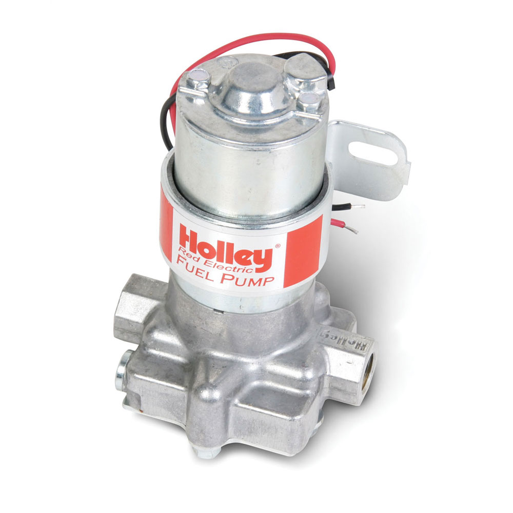 Holley Electric Fuel Pump 12-801-1; Red 97 GPH @ 7 PSI 71 GPH @ 4 PSI Silver Aluminum Gasoline 