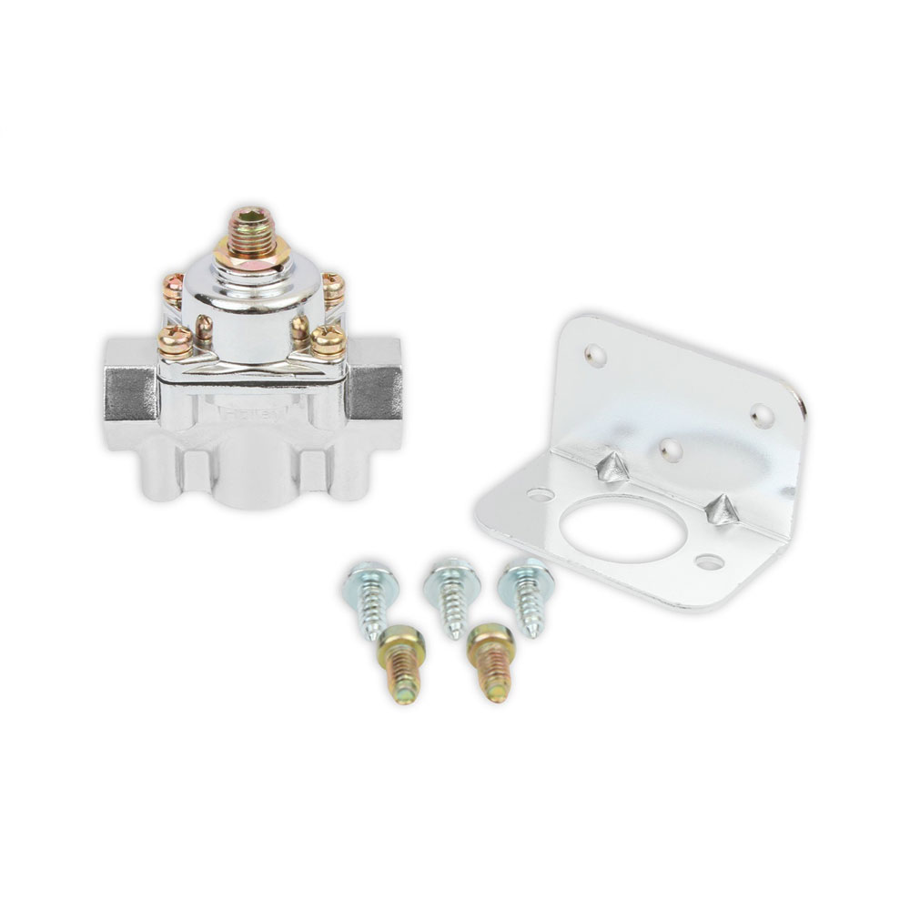Holley Fuel Pressure Regulator 12-804; Chrome Street, Strip 1 to 4 PSI Returnless Gasoline Aluminum 