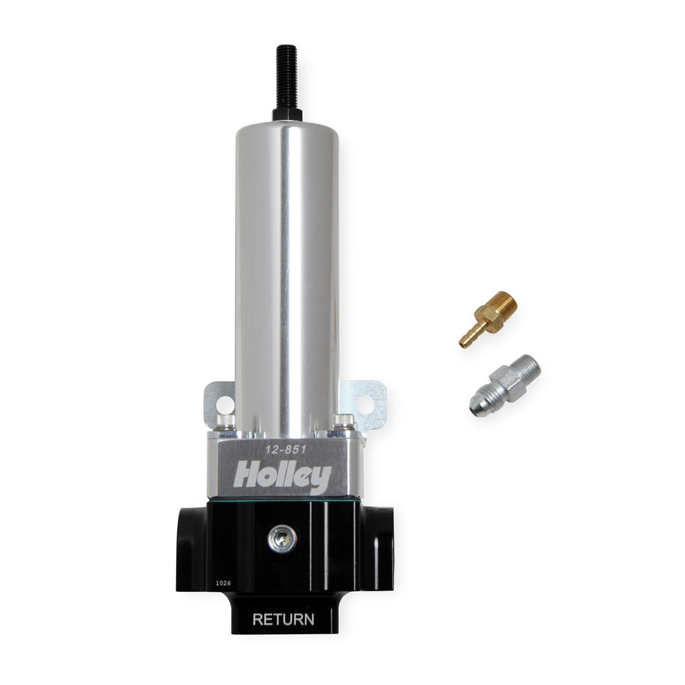 Holley Fuel Pressure Regulator 12-851; 40 to 100 PSI Return Gasoline, E85, Ethanol, Methanol Aluminum 