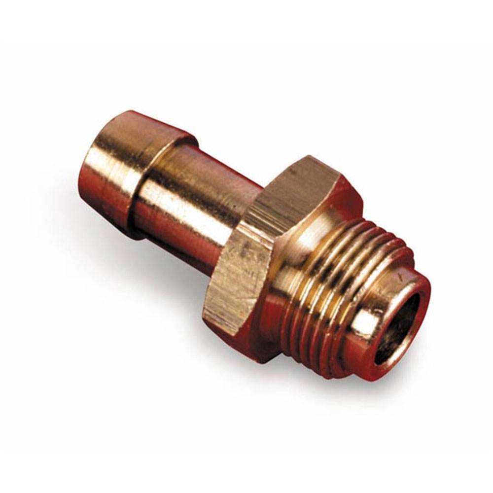 Photo for Holley Carburetor Fuel Inlet Fitting 26-29; Carburetor Inlet Adapter Satin 3/8 in. Hose Barb Straight 9/16 in. -24 Male 