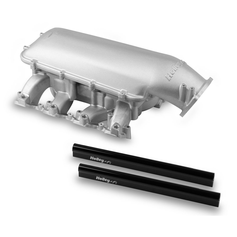 Holley Intake Manifold 300-135; Mid Rise 1500 to 6500 Satin Aluminum for Chevy LS3, L92 