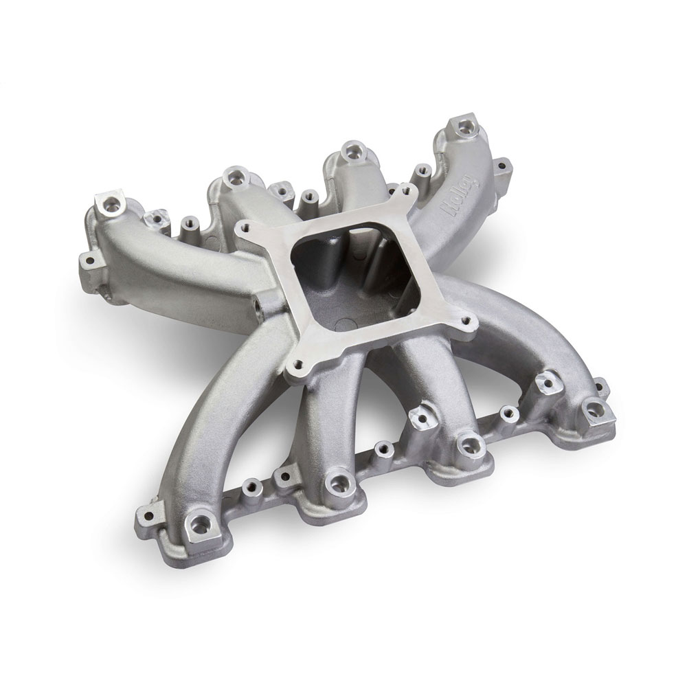 Holley Intake Manifold 300-136; Single Plane 2500 to 7000 Satin Aluminum for Chevy LS3, L92 