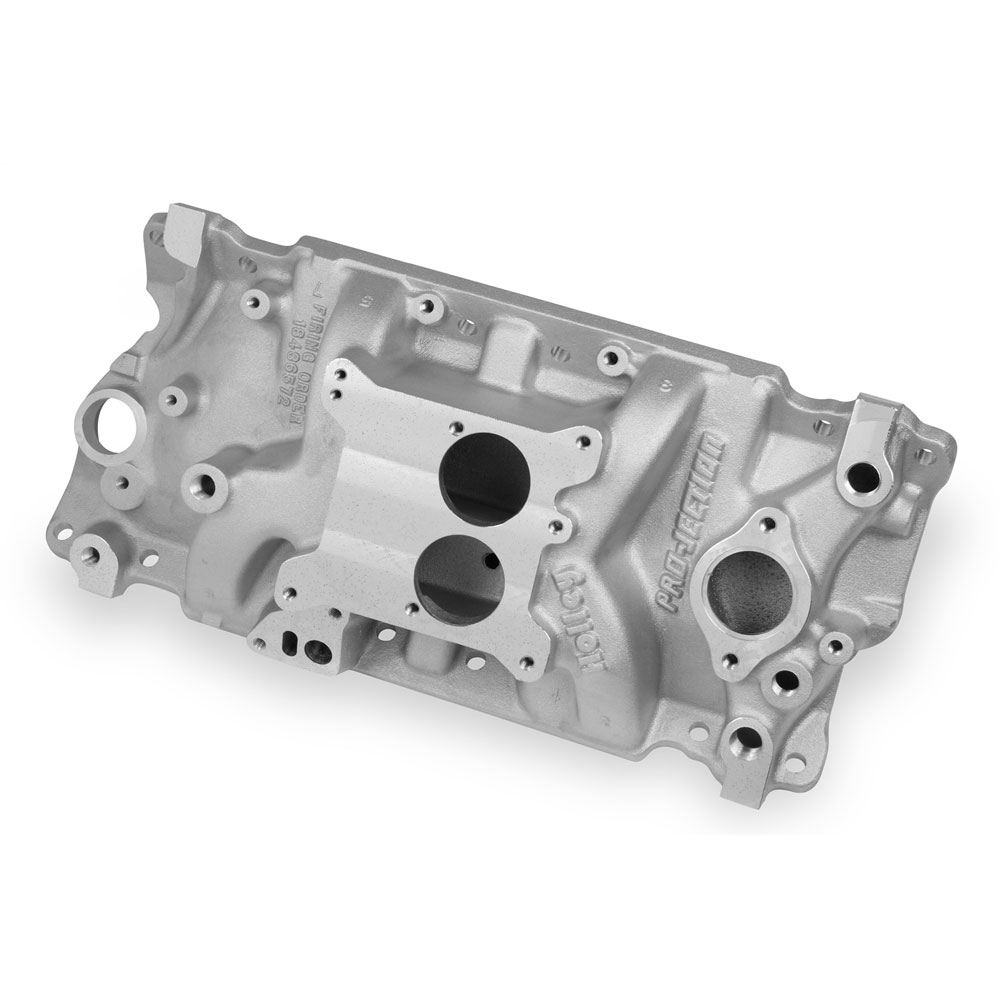 Photo for Holley Intake Manifold 300-49; Pro Jection TBI Rectangular TBI Idle to 6000 Satin Aluminum for Chevy 262 to 400 with 87 and Up Aluminum Heads