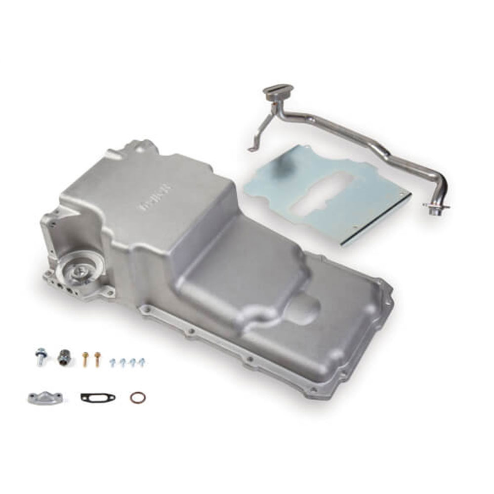 Holley Oil Pan 302-2; Street, Strip Wet Sump 6.2 Quart Cast for 1964 to 1987 Chevy Camaro, Nova LS 
