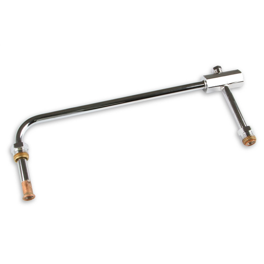 Holley Carburetor Fuel Inlet Kit 34-150; 9.313 in. Dual Feed Chrome Steel Tubing 