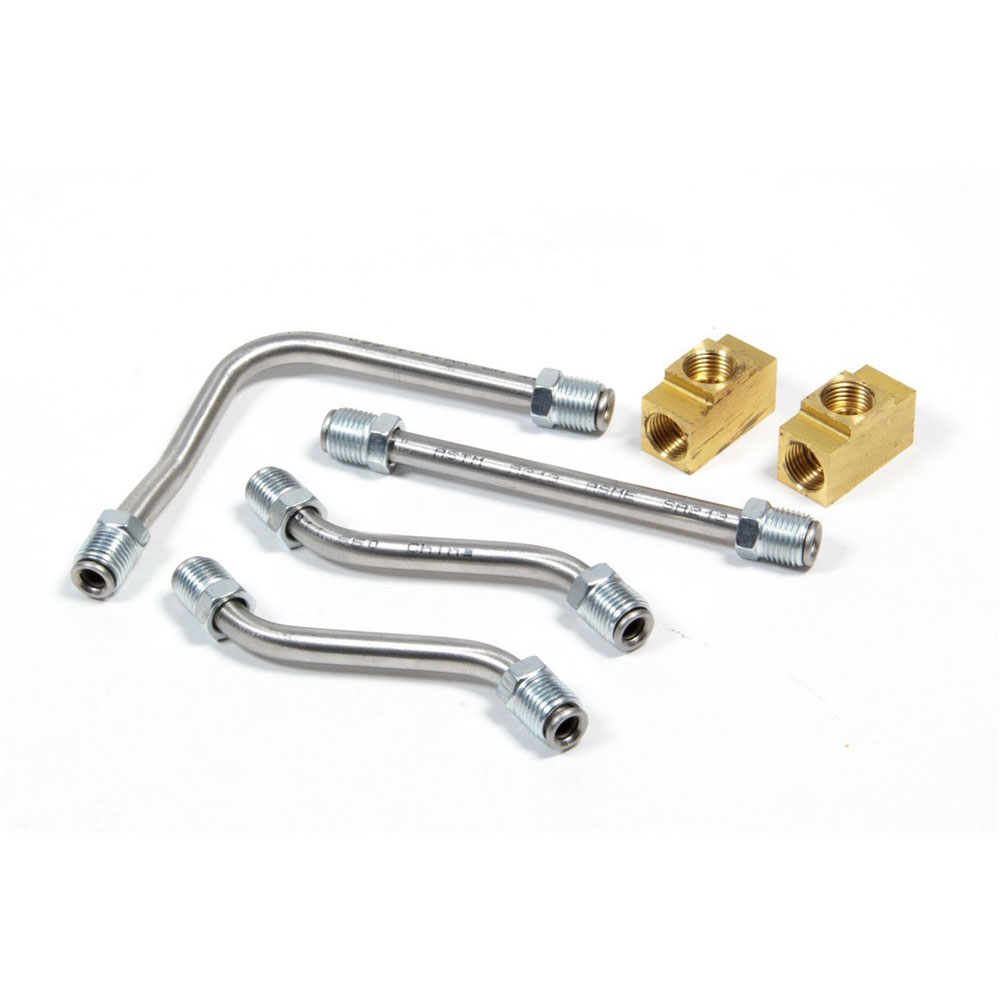 Photo for Holley Fuel Line 34-51; 3 x 2 Carburetor Fuel Line Kit Natural Stainless Steel 