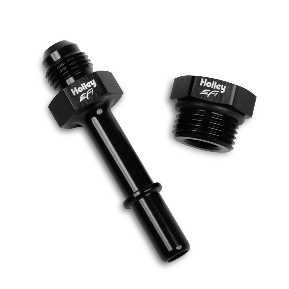 Holley Fitting Kit 534-211; Aluminum -06AN Black Anodized 