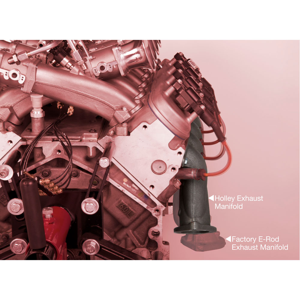 Hooker Exhaust Manifold 8501HKR; Exhaust Manifolds 1.625 in. 2.250 in. Factory Type Natural High Silicone Ductile Iron for GM LS 