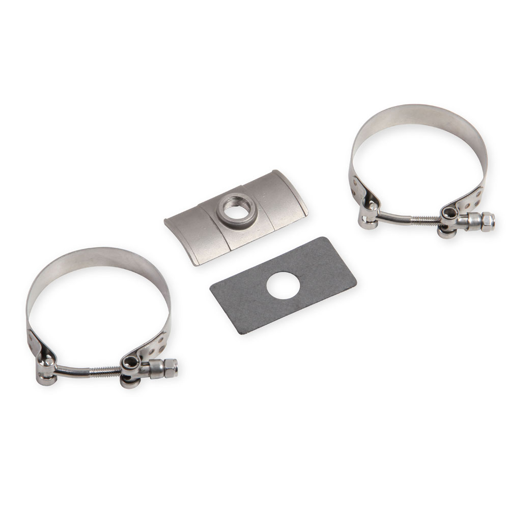 Hooker Oxygen Sensor Bung 71014301-RHKR; BlackHeart 18mm x 1.5 Clamp On Stainless Steel Straight 