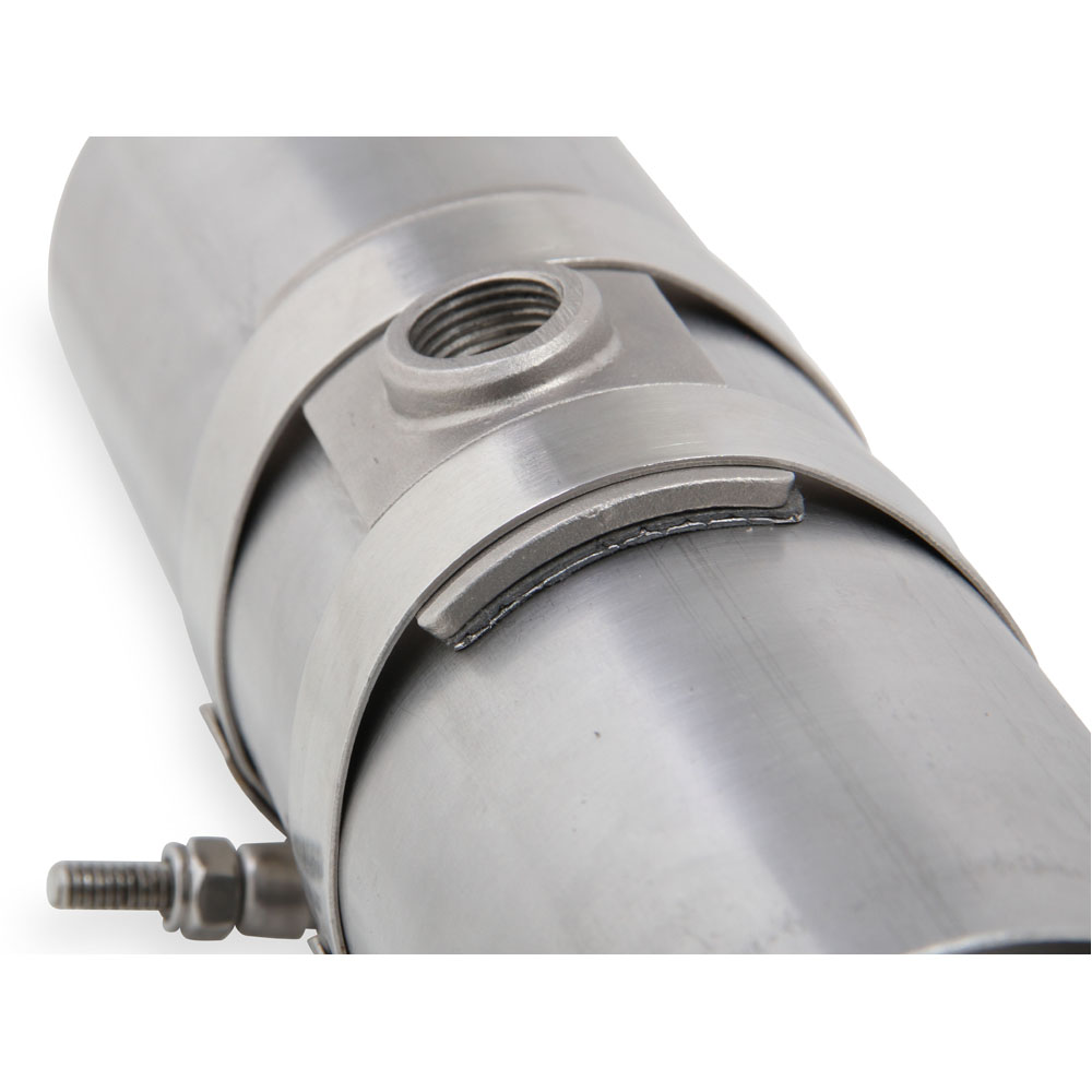 Hooker Oxygen Sensor Bung 71014301-RHKR; BlackHeart 18mm x 1.5 Clamp On Stainless Steel Straight 