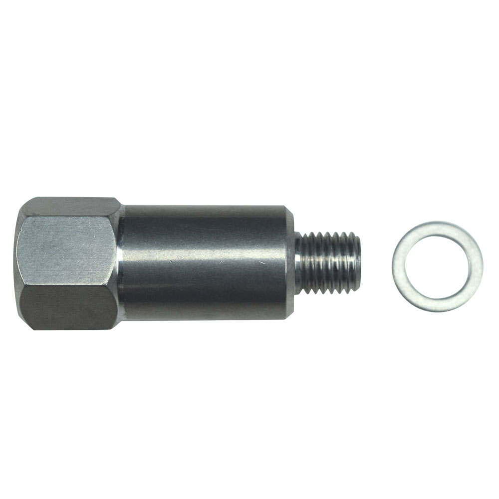 ICT Billet Pipe Fitting 551179L; Temperature Sensor Adapter Fitting Adapter Natural M12 x 1.500 in. Male Straight 3/8 in. NPT Female for GM LS 