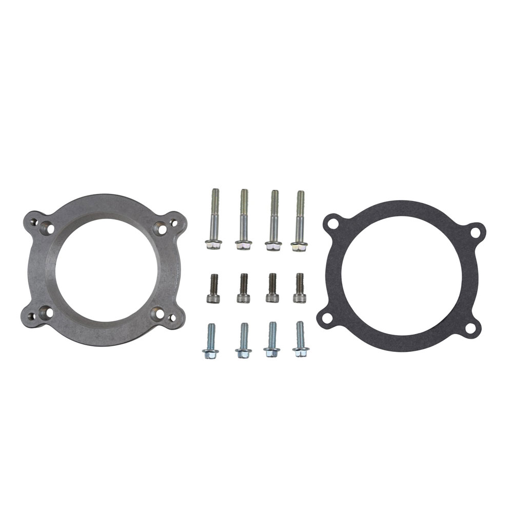 Photo for ICT Billet Fuel Injection Throttle Body Adapter 551572; LS4 Intake Manifold to LS3 DBW Throttle Body, Adapter Plate Natural 4 Bolt 92.000 mm for GM LS 