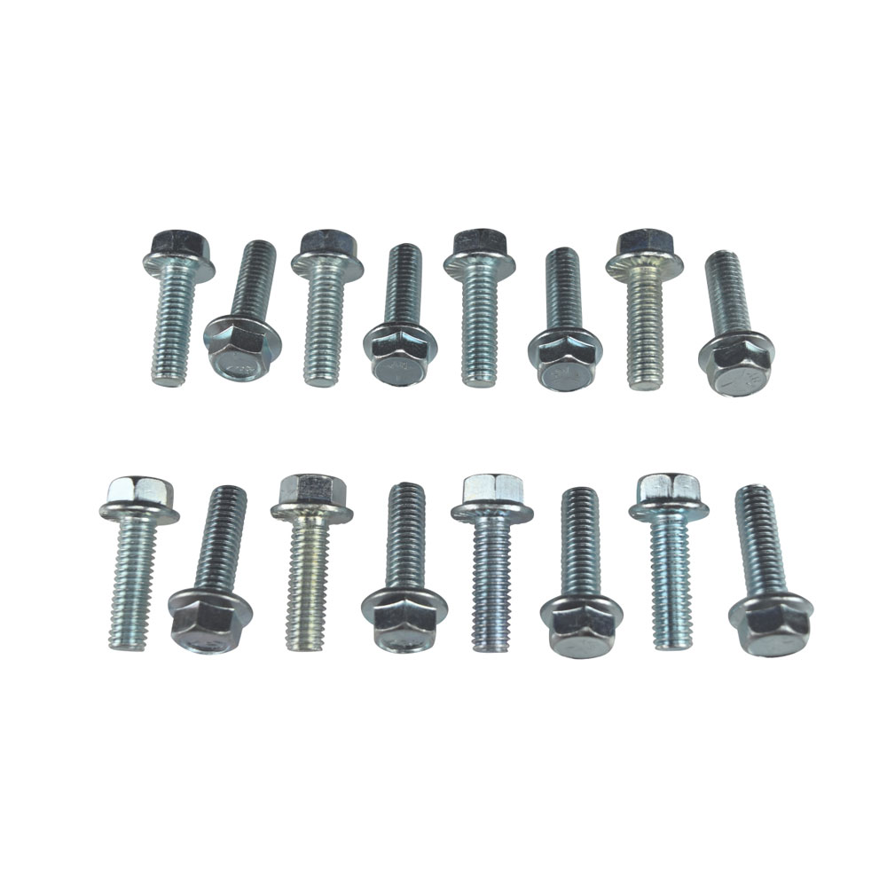 Photo for ICT Billet Intake Manifold Bolt Set 551664; Zinc Plated Flanged Hex Steel for Chevy 396 to 454