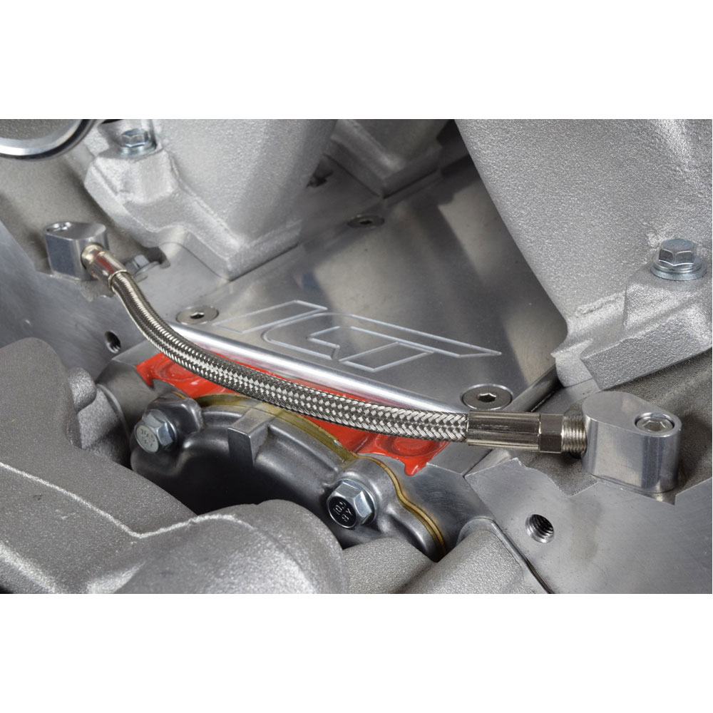 ICT Billet Cooling System Crossover Line 551694H; Steam Port Crossover Kit for GM LS 
