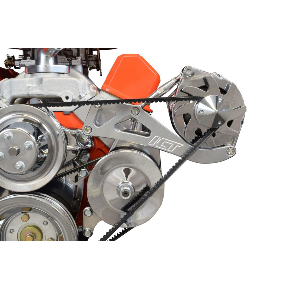 Photo for ICT Billet Alternator Bracket 551705; Long Natural Driver Side High for Chevy 262 to 400