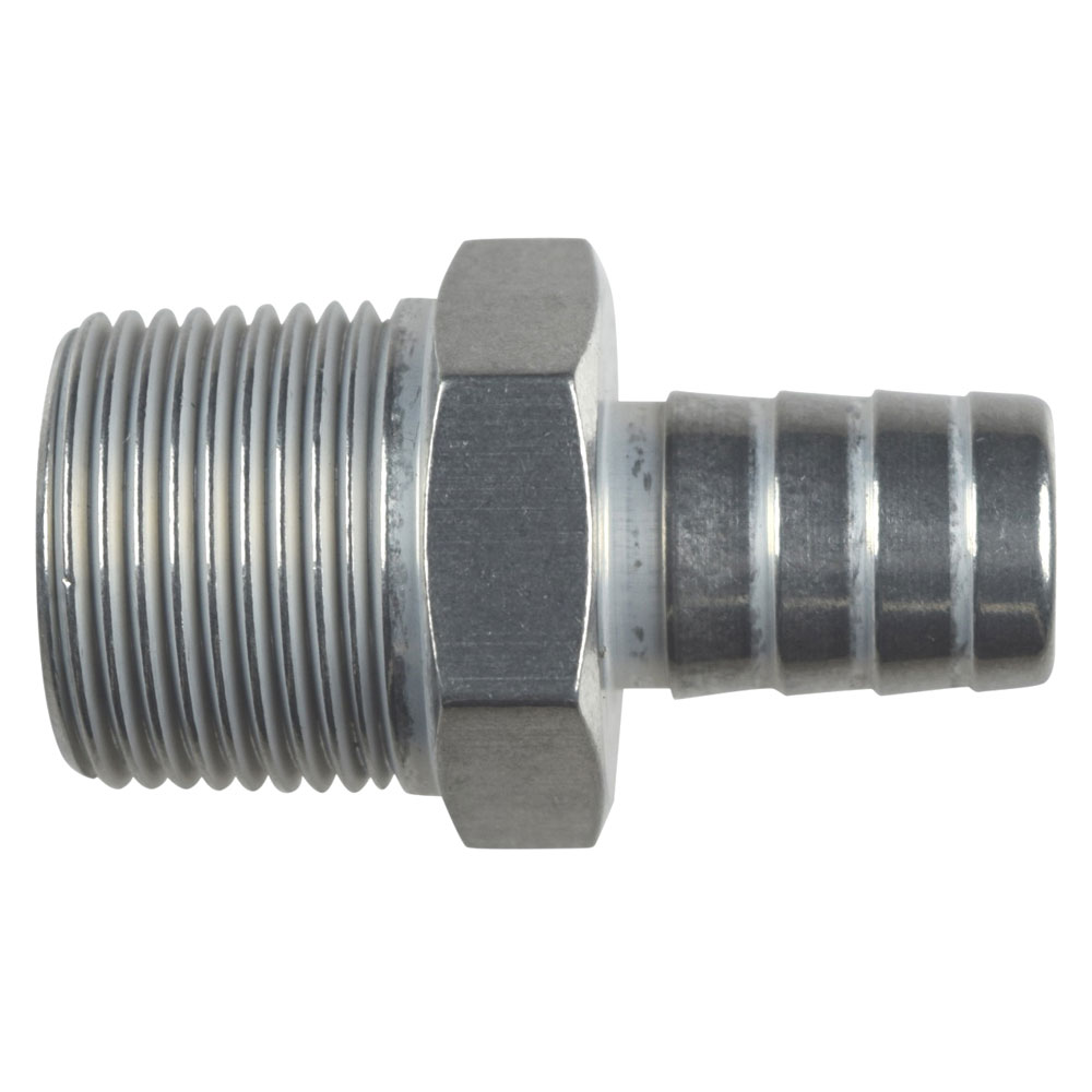 Photo for ICT Billet Pipe Fitting AN840-10-12A; NPT to Hose Barb Adapter Adapter Natural 3/4 in. NPT Male Straight 5/8 in. Hose Barb 
