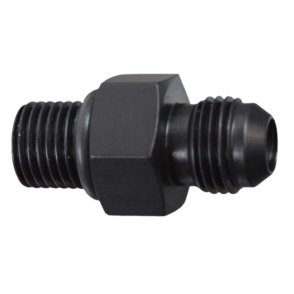 ICT Billet Transmission Oil Cooler End Fitting F06ANPS14; Transmission Line Adapters AN to NPS Adapter Black -06AN Male Straight 1/4 in. NPS Male for GM TH350, TH400, 700R4, 4L60E, 2004R 
