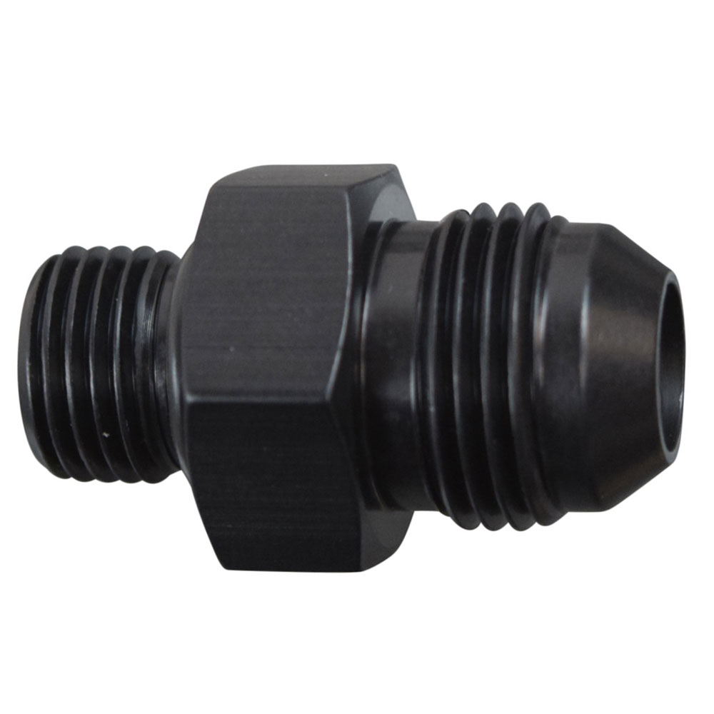 ICT Billet AN Fitting F08AN060R; ORB to AN AN to ORB Adapter Black -08AN Male Straight -06AN ORB Male 
