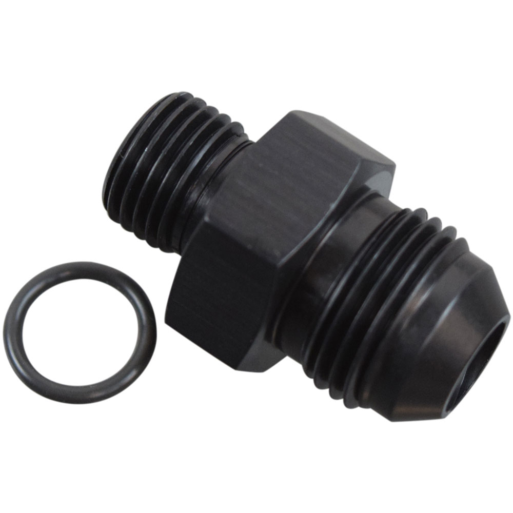 ICT Billet AN Fitting F08AN060R; ORB to AN AN to ORB Adapter Black -08AN Male Straight -06AN ORB Male 